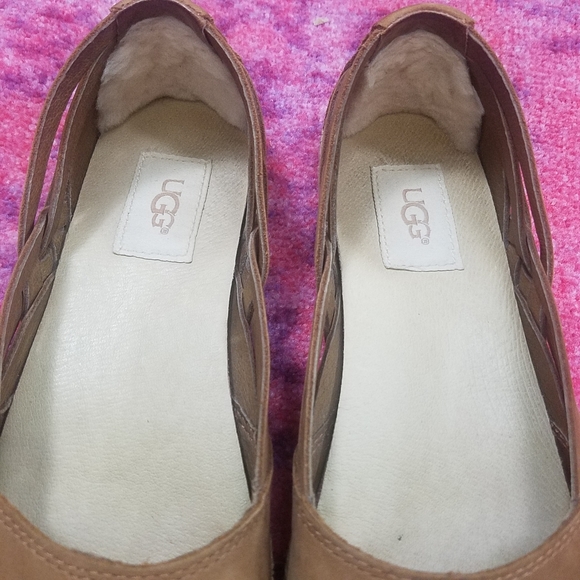 UGG Tippie Brown Nubuck Suede Leather Ballet Flats - Picture 9 of 9